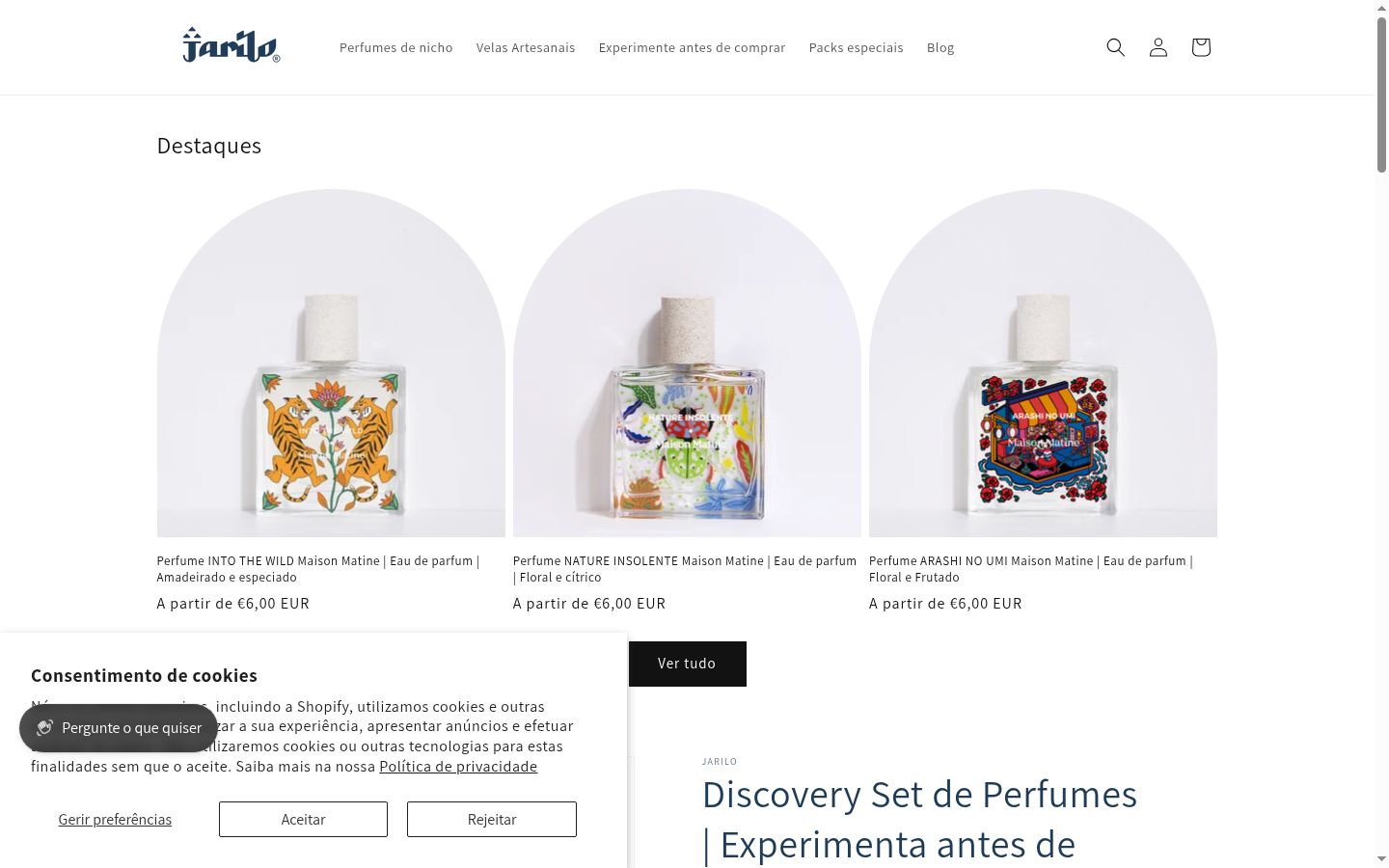 Screenshot del banner di consenso mostrato prima di qualsiasi interazione
