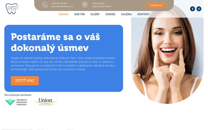 Screenshot of jarkovadent.sk