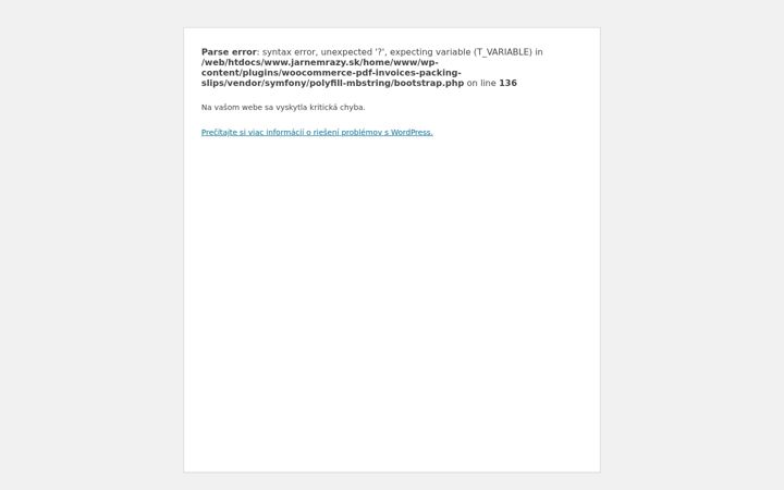 Screenshot of jarnemrazy.sk