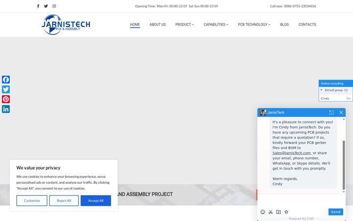 Screenshot of jarnistech.com