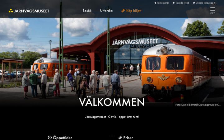 Screenshot of jarnvagsmuseet.se