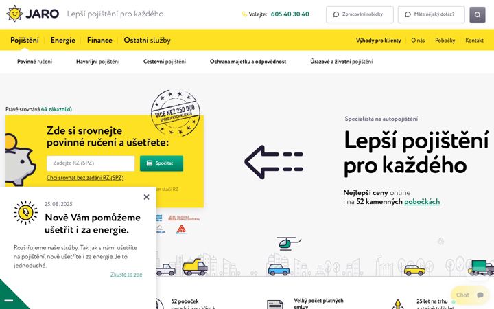 Screenshot of jaropojisteni.cz