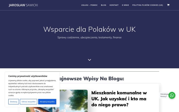 Screenshot of jaroslawsawicki.pl