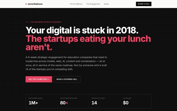 Screenshot of jarrodrobinson.com