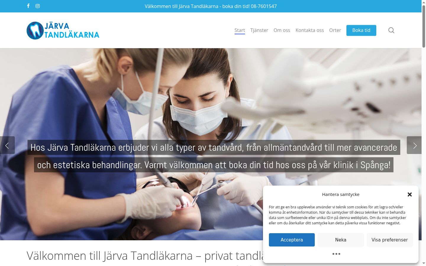 Screenshot des Einwilligungsbanners vor jeglicher Interaktion