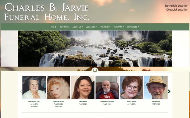 Screenshot of jarviefuneralhome.com