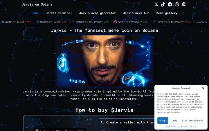 Screenshot of jarvisonsol.com