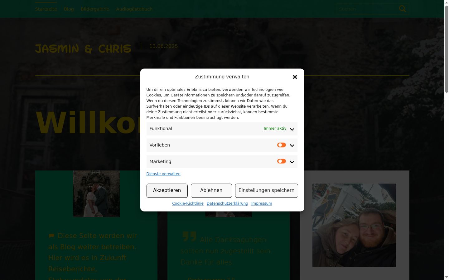 Snímek obrazovky baneru souhlasu zobrazeného před jakoukoli interakcí