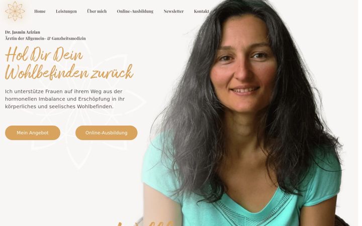 Screenshot of jasminazizian.com