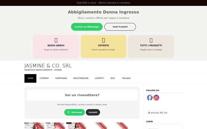 Screenshot of jasmineabbigliamento.com
