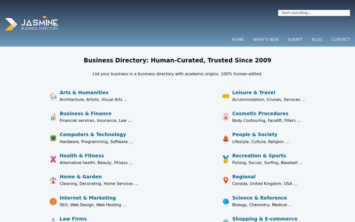 Screenshot of jasminedirectory.com