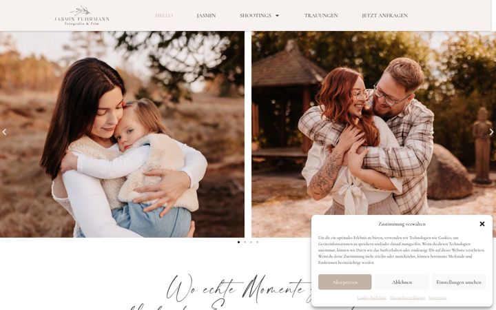 Screenshot of jasminfuhrmann-fotografie.de