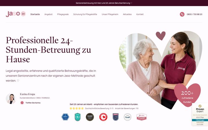 Screenshot of jaso24-pflege.de