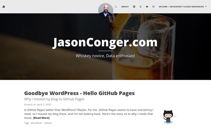 Screenshot of jasonconger.com