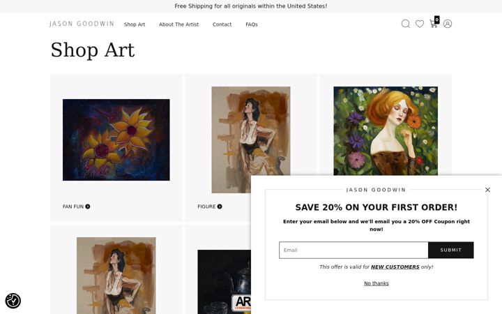 Screenshot of jasongoodwinarts.com