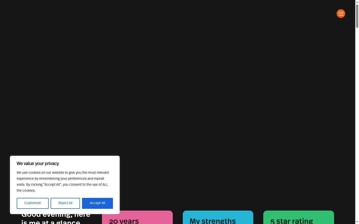 Screenshot of the consent banner shown before any interaction