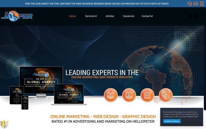 Screenshot of jasper.co.za