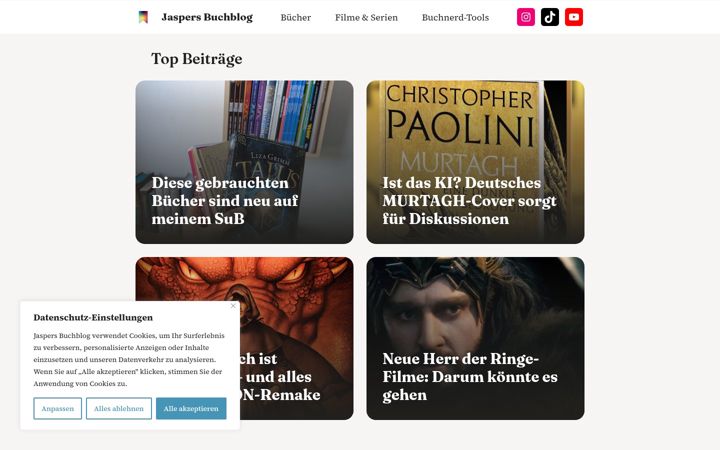 Screenshot of jaspersbuchblog.de
