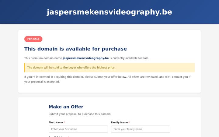 Screenshot of jaspersmekensvideography.be