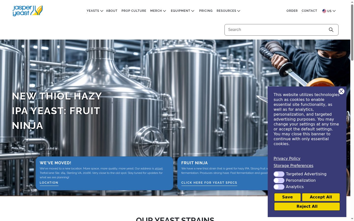 Screenshot del banner di consenso mostrato prima di qualsiasi interazione