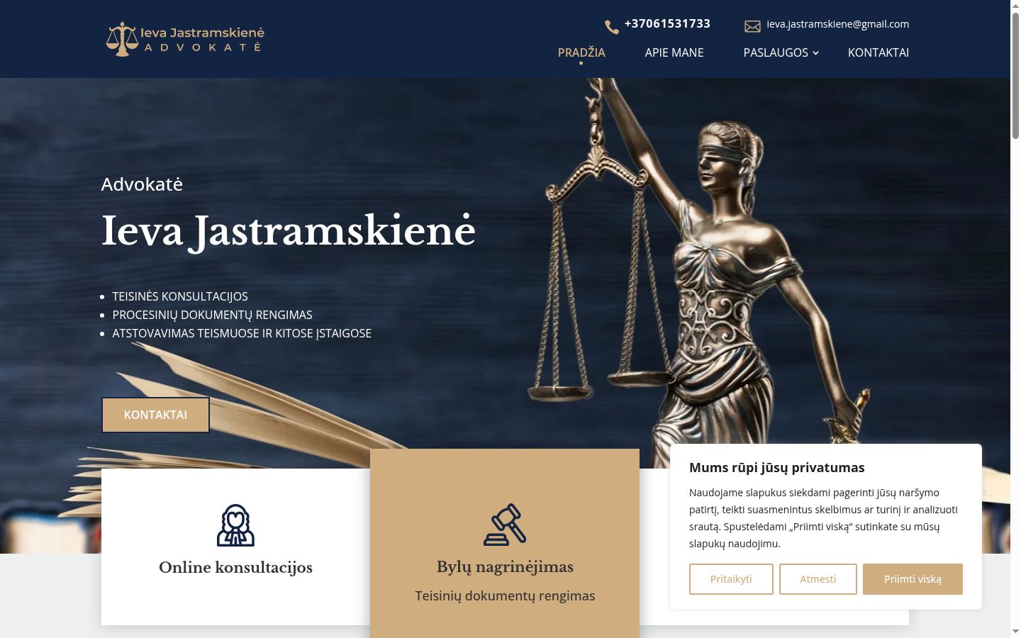 Screenshot of the consent banner shown before any interaction