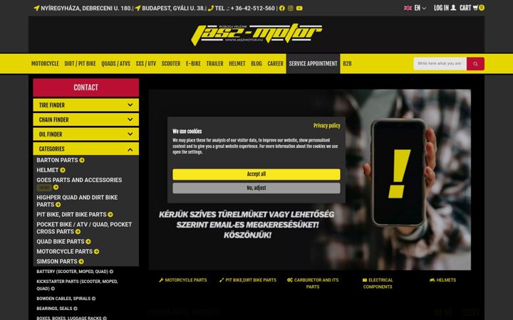 Screenshot of jaszmotor.hu