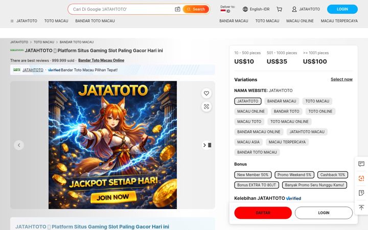 Screenshot of jatahtoto.com