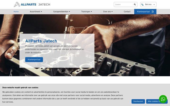 Screenshot of jatech-automaterialen.nl