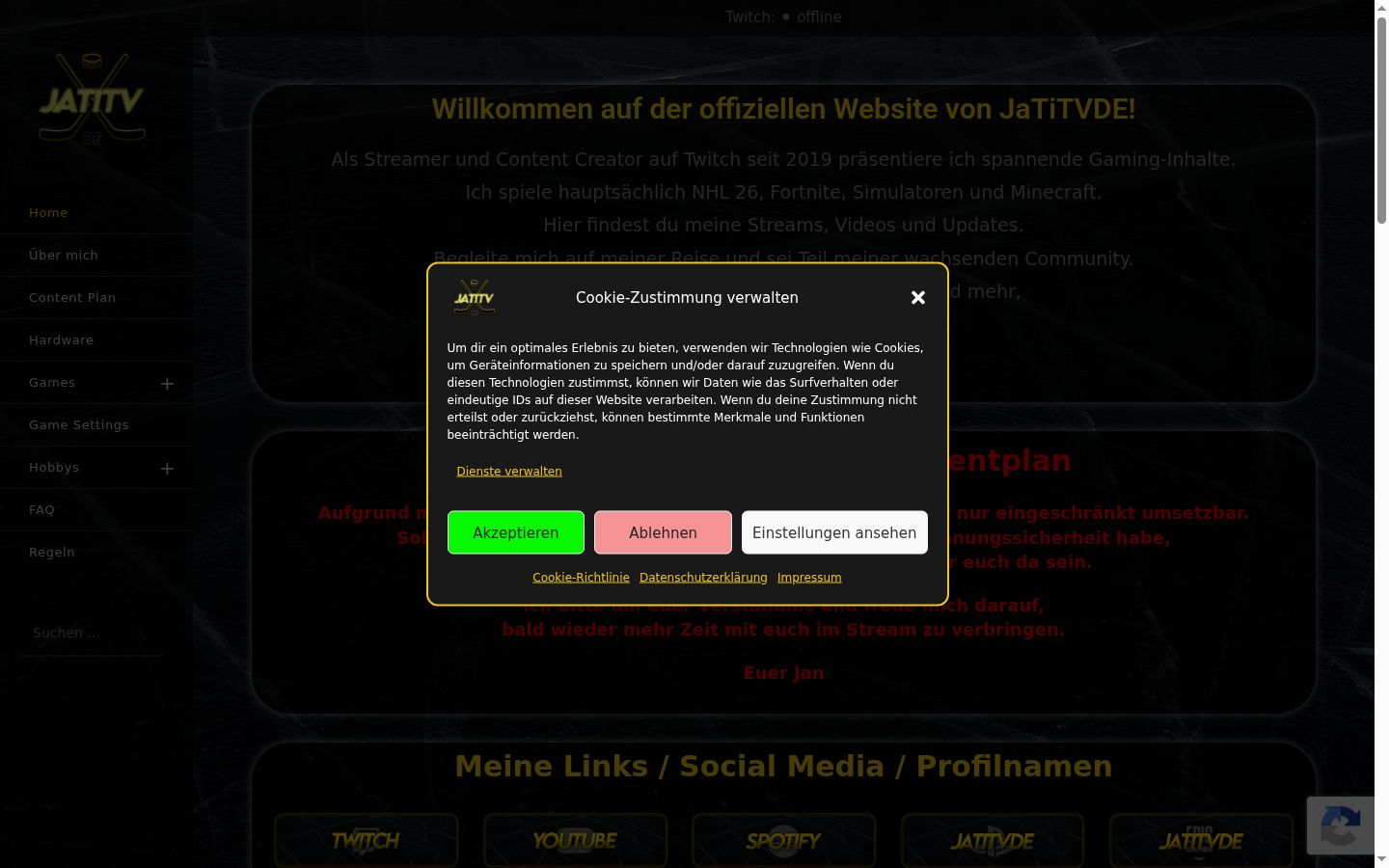 Screenshot tal-banner tal-kunsens muri qabel kwalunkwe interazzjoni