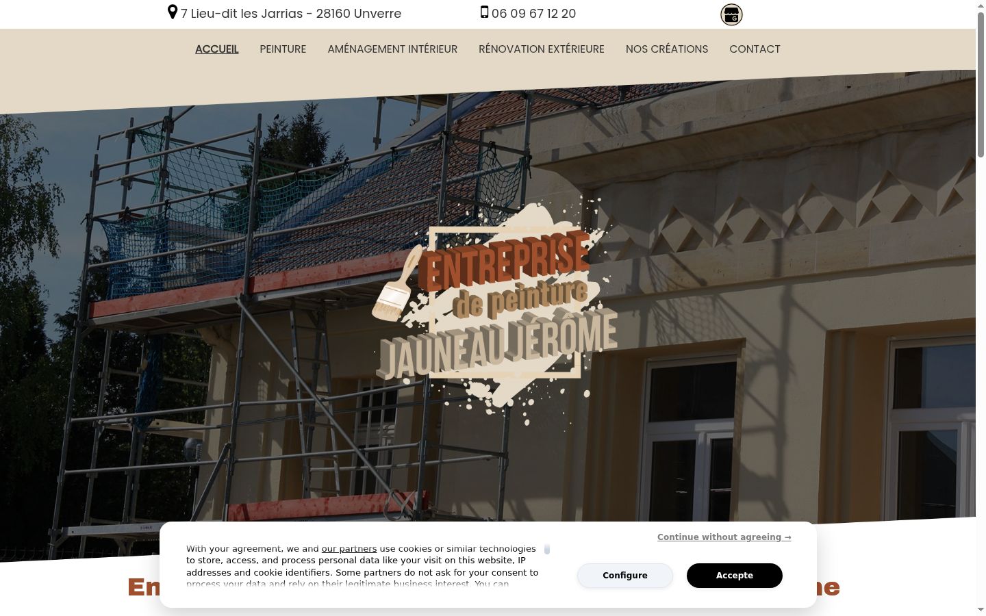 Snímka obrazovky banera súhlasu zobrazeného pred akoukoľvek interakciou