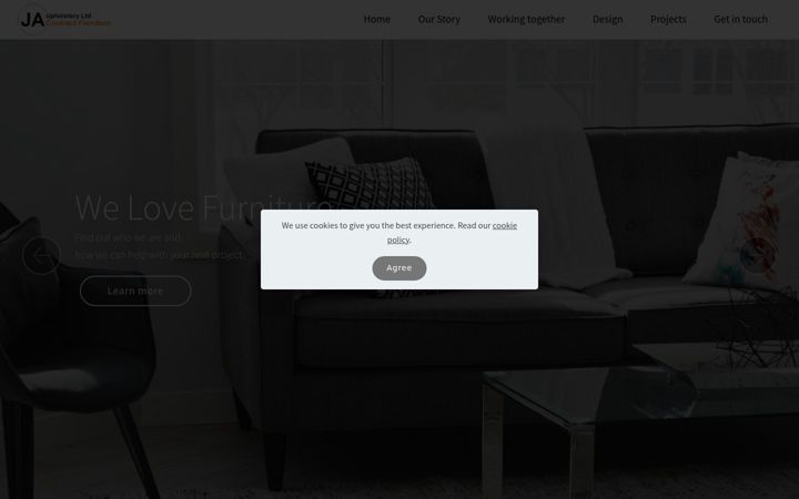 Screenshot of jaupholstery.com