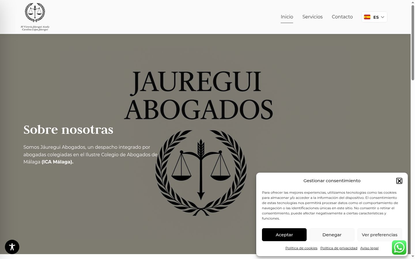 Screenshot of the consent banner shown before any interaction