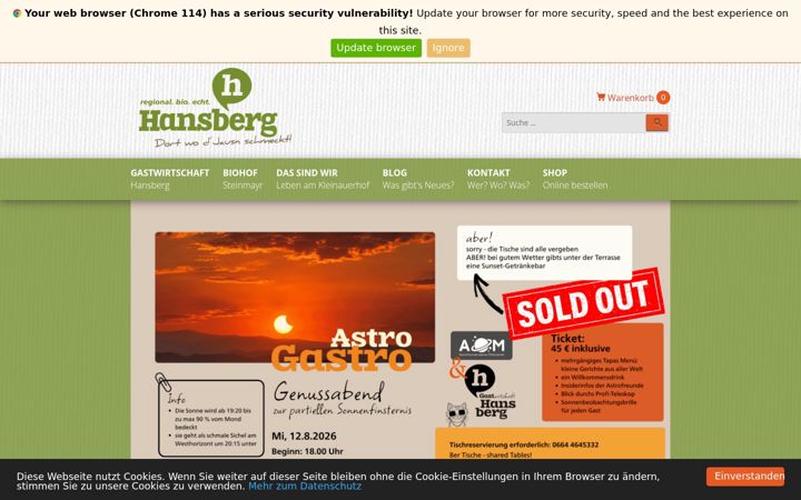 Screenshot of jausenstation-hansberg.at