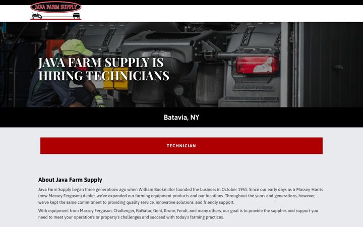 Screenshot of javafarmsupplyjobs.com