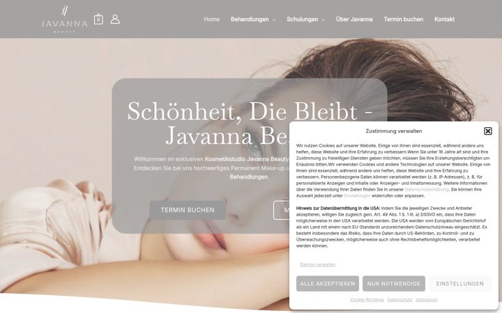 Screenshot of javanna-beauty.de