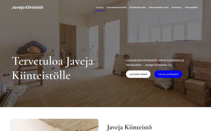 Screenshot of javejakiinteisto.fi