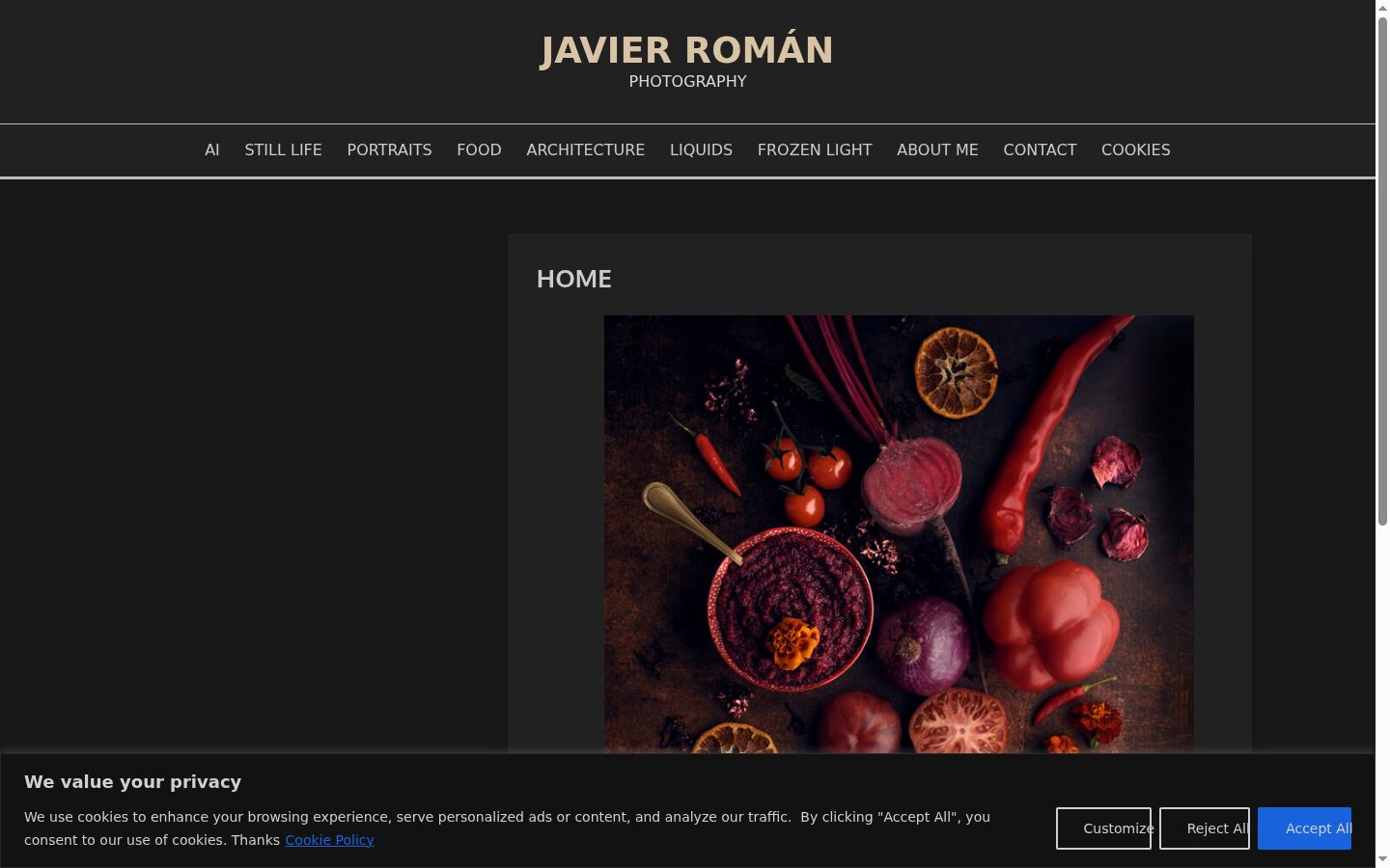 Screenshot del banner di consenso mostrato prima di qualsiasi interazione