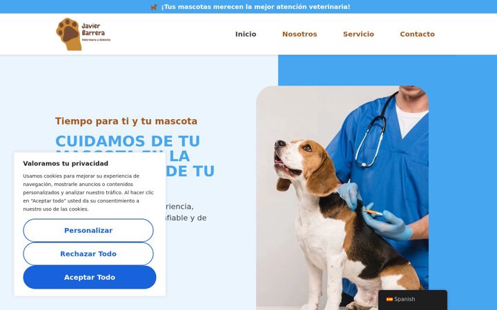 Screenshot of javierbarreravet.es