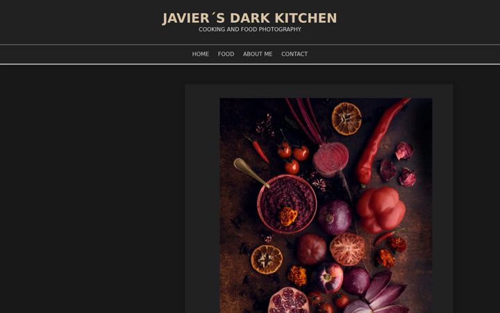 Screenshot of javierdarkkitchen.com