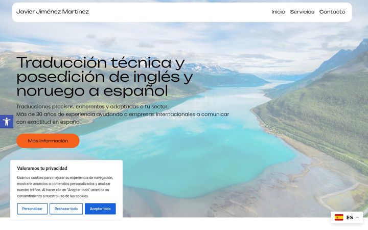 Екранна снимка на javierjmtraductor.com