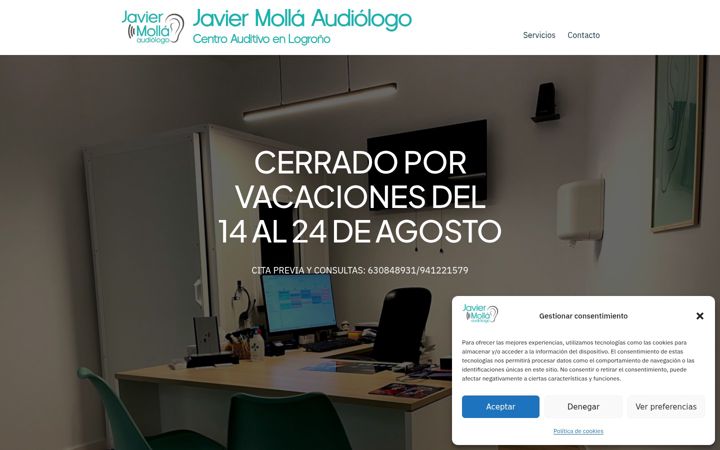 Screenshot of javiermolla-audiologo.com