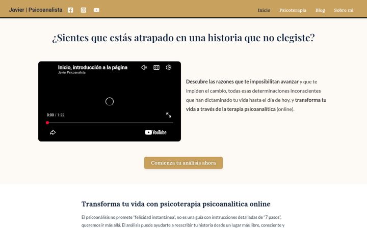 Screenshot of javierpsicoanalista.com