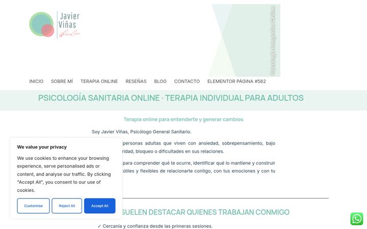 Screenshot of javiervinaspsicologo.com
