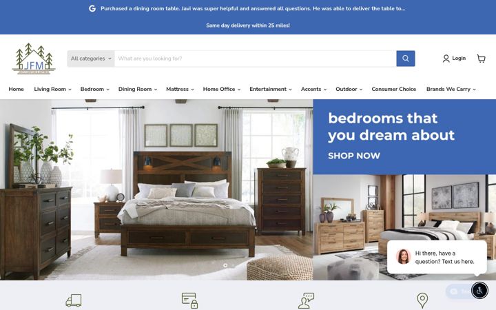 Screenshot of javisfurnitureandmattress.com