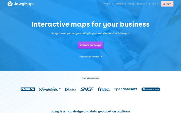 Screenshot of jawg.io