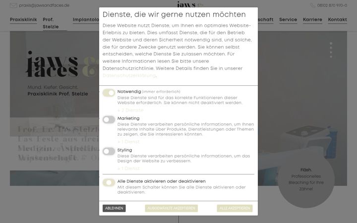 Screenshot of jawsandfaces.de