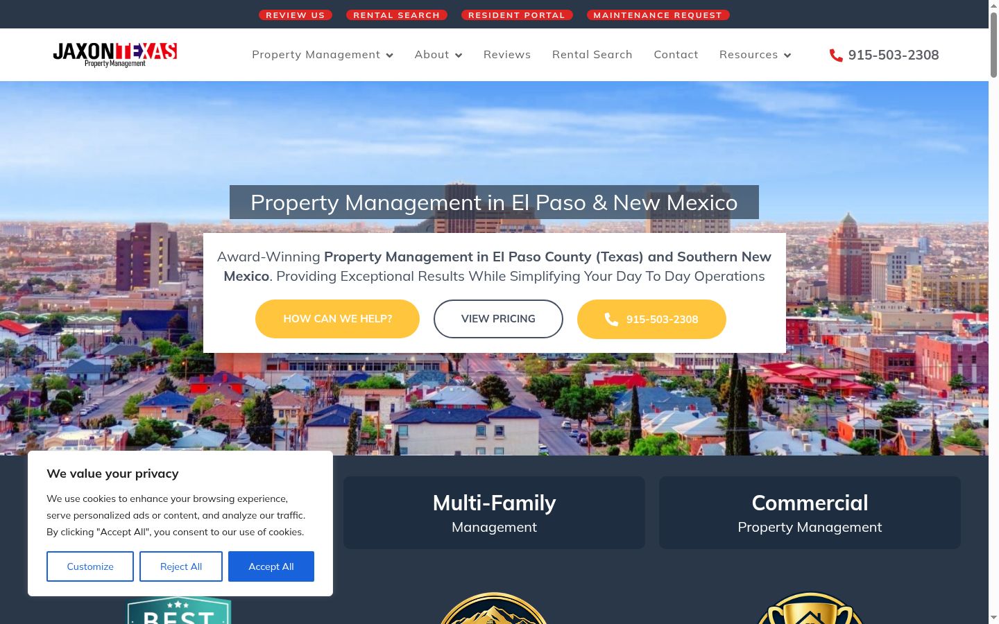 Screenshot of the consent banner shown before any interaction