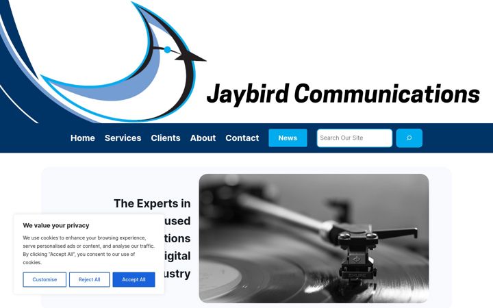 Screenshot of jaybirdcom.com
