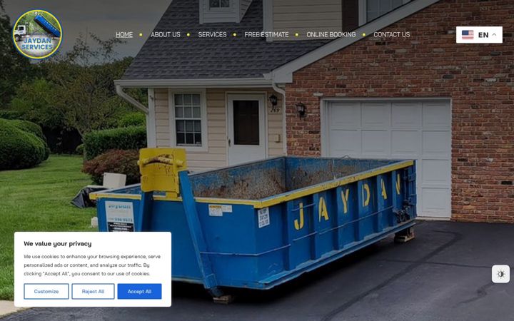 Screenshot of jaydanservices.com
