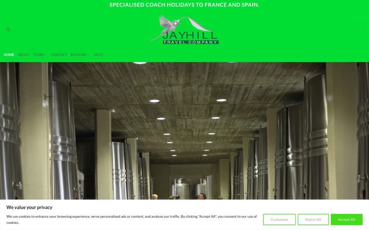 Screenshot of jayhilltravel.co.uk